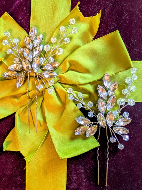 Unicra Accessories - UNICRA Bridal Hair Pins -  Crystal/Rhinestone Accent (Pair) - NEW